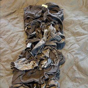 Elegant Gray Ruffled Skirt